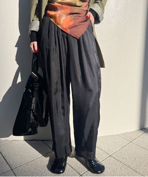 Ameri（アメリ） ワイドパンツ パンツ RELAX SILKY STRIGHT PANTS