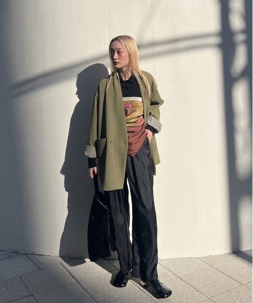 Ameri（アメリ） ワイドパンツ パンツ RELAX SILKY STRIGHT PANTS