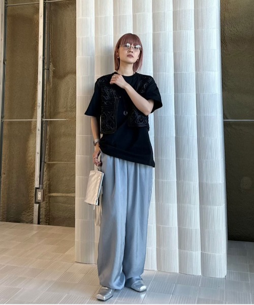 Ameri（アメリ） ワイドパンツ パンツ RELAX SILKY STRIGHT PANTS