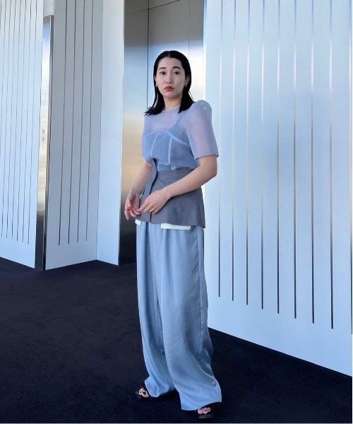 Ameri（アメリ） ワイドパンツ パンツ RELAX SILKY STRIGHT PANTS
