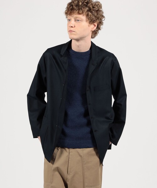 【ほぼ未使用美品】TOMORROWLAND MEN シルクカルゼシャツジャケット TOMORROWLAND（トゥモローランド） ブルゾン アウター シルクカルゼ