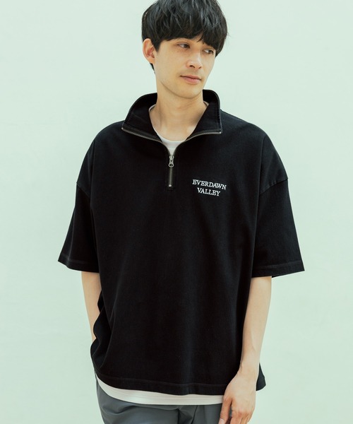 LAKOLE（ラコレ） tシャツ デニムライクハーフZIP / 324598 メンズ