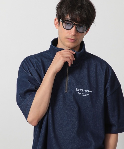 tシャツ デニムライクハーフZIP / 324598 メンズ | LAKOLE | 21