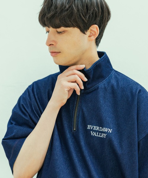 tシャツ デニムライクハーフZIP / 324598 メンズ | LAKOLE | 07