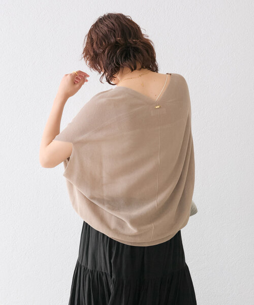 RIVE DROITE ヘアリーヤーン片畦ワイドコクーンニット 小山田早織さんスタイリング】ヘアリーヤーン片畦ワイドコクーン
