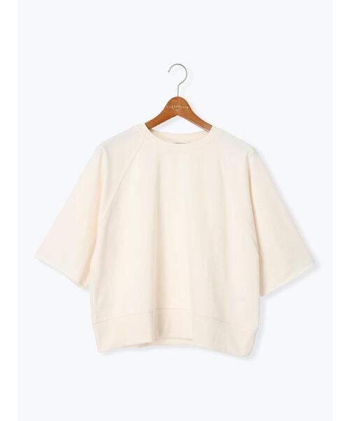 ミニ裏毛トップス Lugnoncure（ルノンキュール） tシャツ 7分袖カットオフミニ裏毛