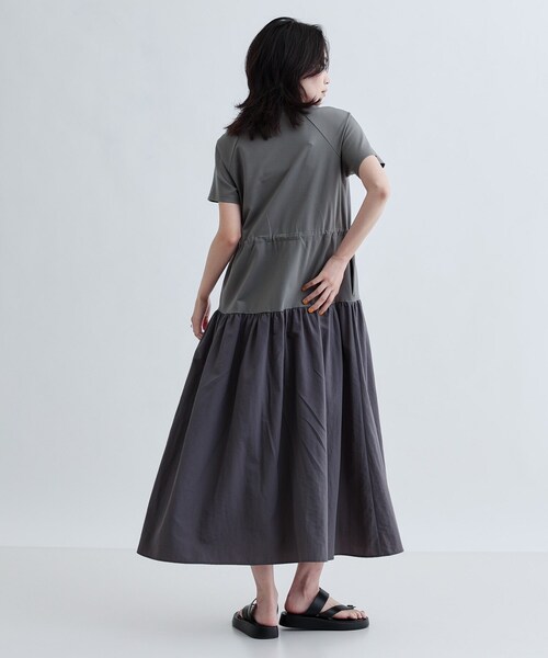 INDIVI GALLEST ワンピース ロング丈ジャージワンピース