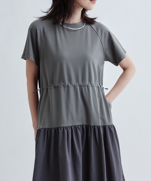 INDIVI GALLEST ワンピース ロング丈ジャージワンピース