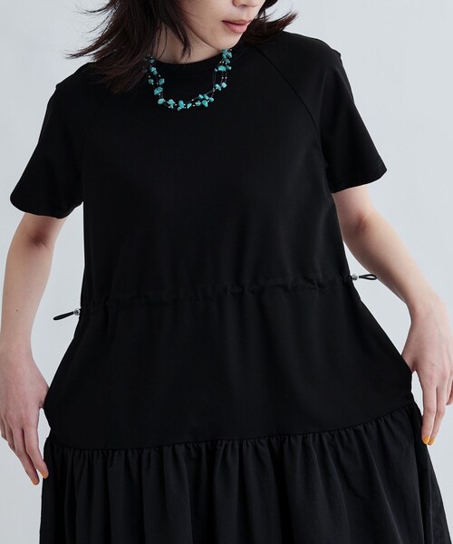 INDIVI GALLEST ワンピース ロング丈ジャージワンピース