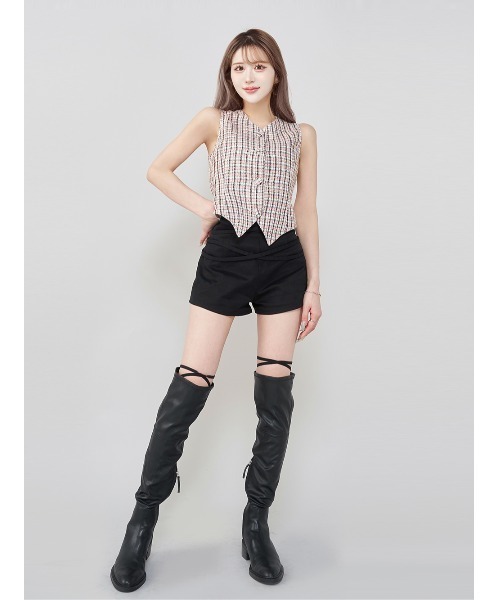 Darich ダブルクロスベルトショートパンツ　Mサイズ Darich パンツ ダブルクロスベルトショートパンツ レディース