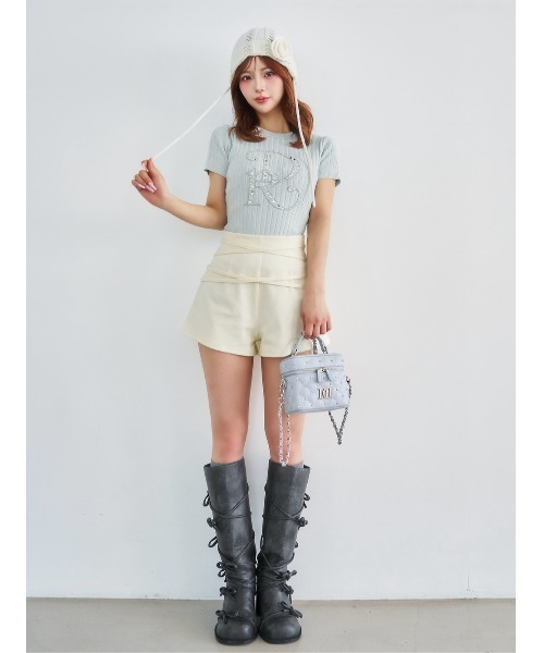 Darich パンツ ダブルクロスベルトショートパンツ レディース