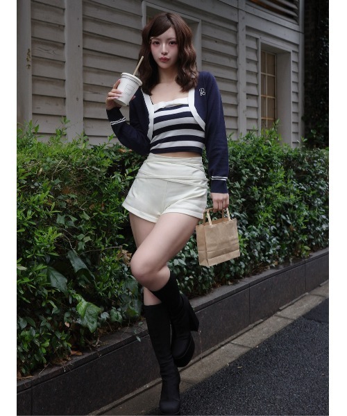 Darich ダブルクロスベルトショートパンツ【Black】 Darich パンツ ダブルクロスベルトショートパンツ レディース