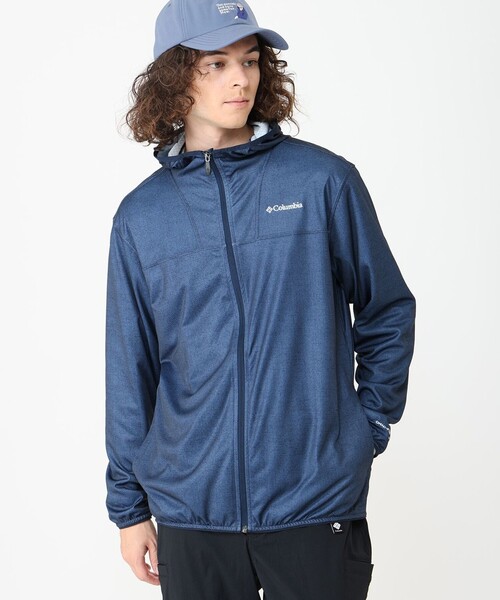 Columbia ネイビー フルジップパーカー　L Columbia パーカー Columbia／ポーラーパイオニアパターンド