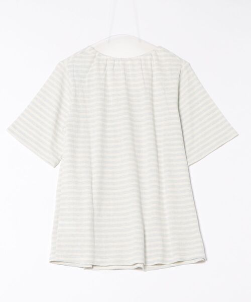 tシャツ キッドブルー -梨地ＪＱ -5分袖トップス -KRBN348 -kidblue レディース