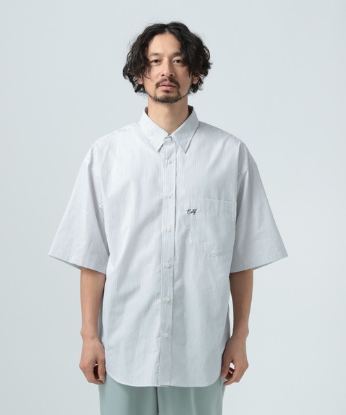 シャツ ワンポイント刺繍ストライプ半袖シャツ メンズ | BAYFLOW | 11