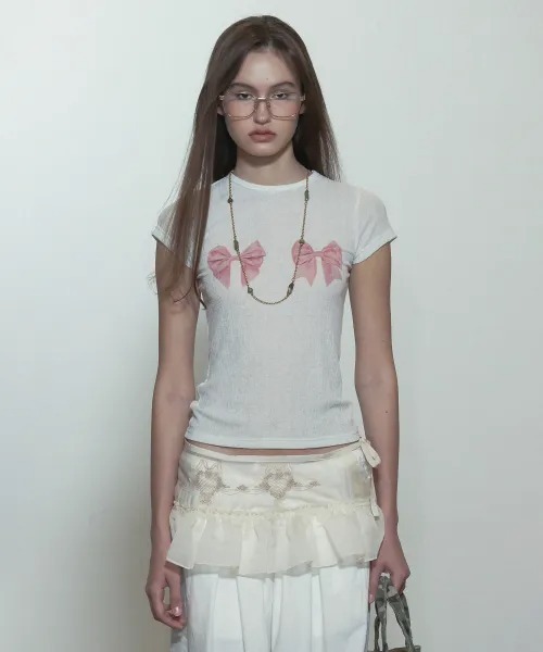 tシャツ Bow Bow Baby Tee レディース