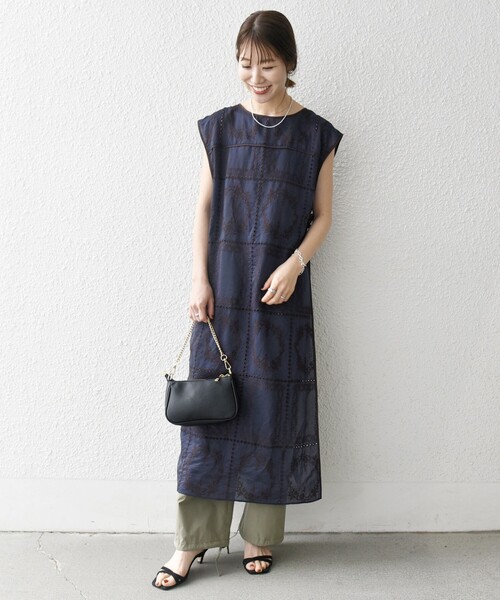 SHIPS any ワンピース any:「手洗い可能」エンブロイダリー レース