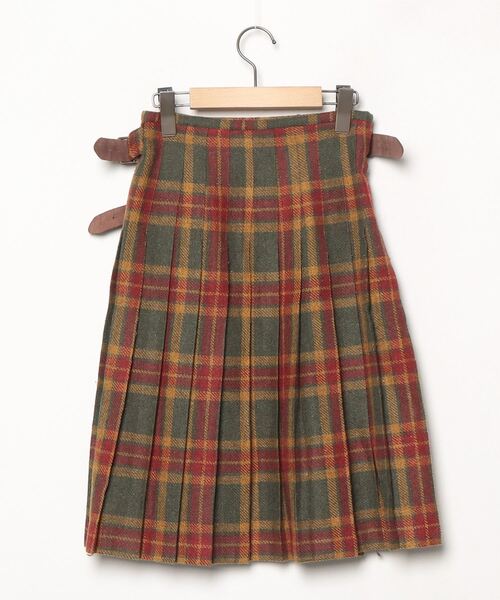 O'NEIL OF DUBLIN チェック柄プリーツスカート 36 グリーン系 O'NEIL of DUBLIN（オニールオブダブリン） チェック柄スカート 36