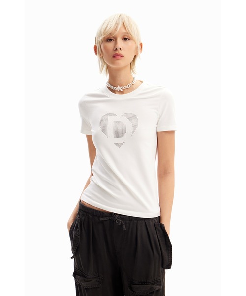 「Desigual」 半袖Tシャツ L ホワイト レディース