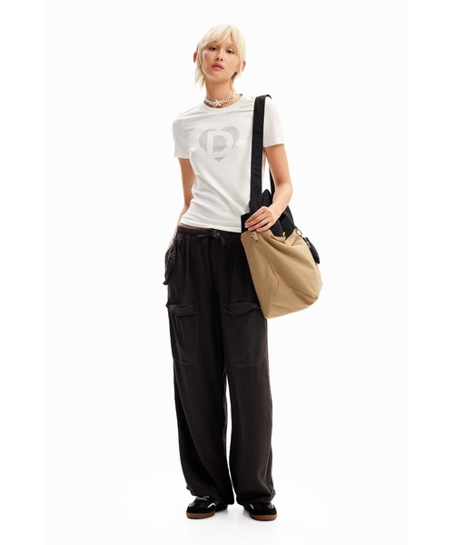 「Desigual」 半袖Tシャツ L ホワイト レディース