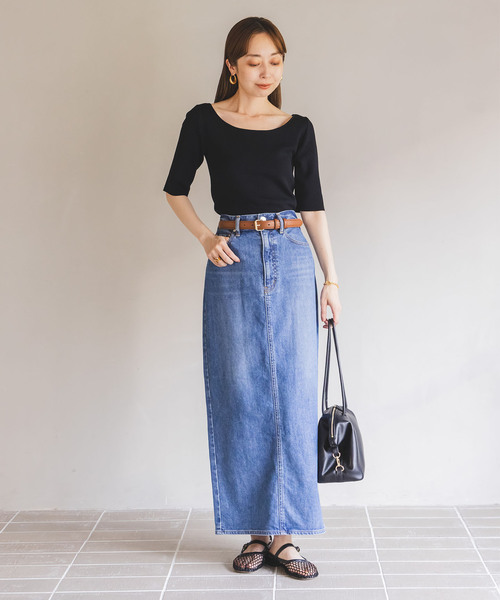 NOBLE（ノーブル） ニット セーター 「洗える」14Gデコルテハーフ