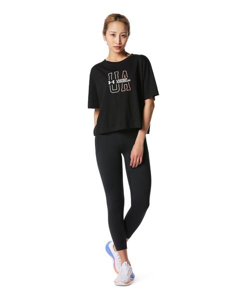 「UNDER ARMOUR」 半袖Tシャツ M ブラック レディース