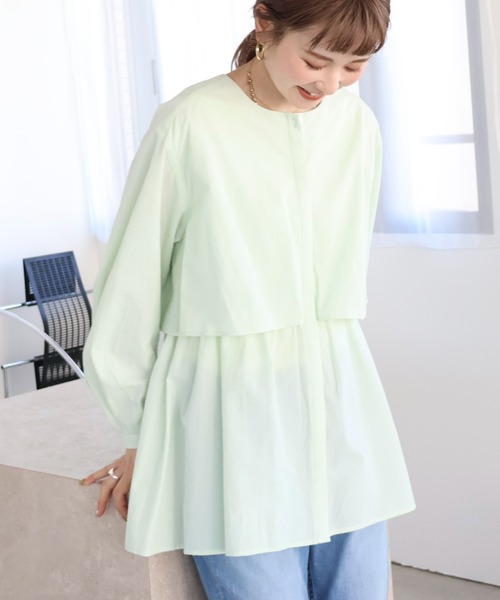 「AMERICAN HOLIC」 長袖チュニック L ピンク レディース