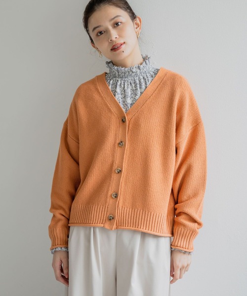 studio CLIP（スタディオクリップ） ニットカーディガン FREE オレンジ