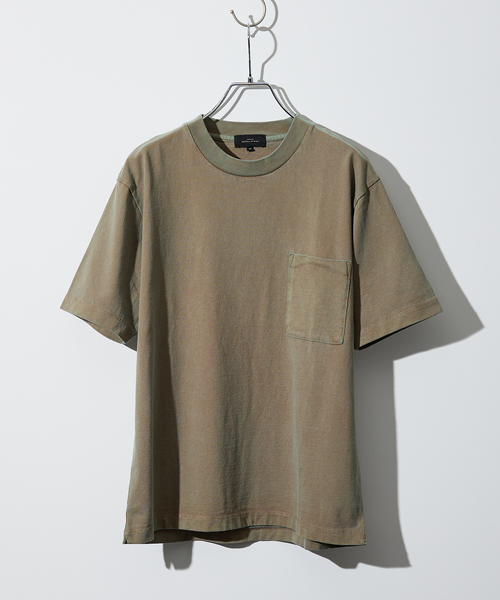 【シャンブレー加工】ポケットＴシャツ / 製品染めＴシャツ ABAHOUSE tシャツ 「シャンブレー加工」ポケットTシャツ / 製品