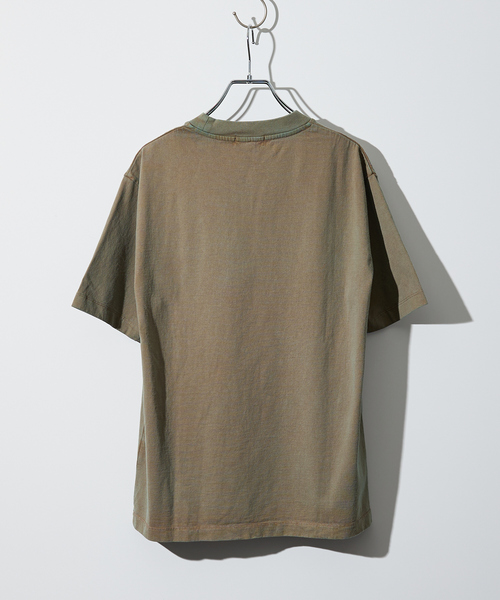 【シャンブレー加工】ポケットＴシャツ / 製品染めＴシャツ ABAHOUSE tシャツ 「シャンブレー加工」ポケットTシャツ / 製品
