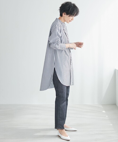 「23區(qū)」 長袖チュニック 38 ブルー レディース