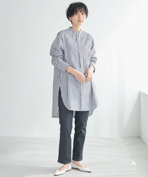 「23區(qū)」 長袖チュニック 38 ブルー レディース