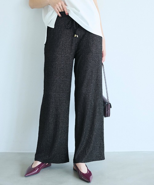 coca パンツ シボラメシャーリングイージーパンツ レディース