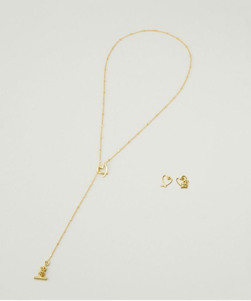 ネックレス LAPUIS(ラピュイ)Line coil heart set レディース