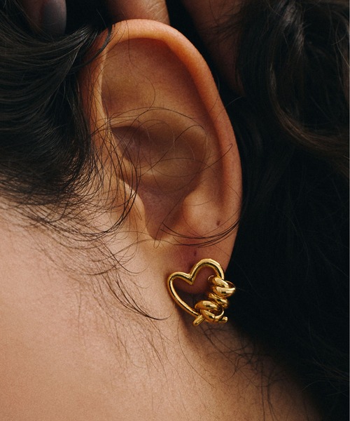 ネックレス LAPUIS(ラピュイ)Line coil heart set レディース