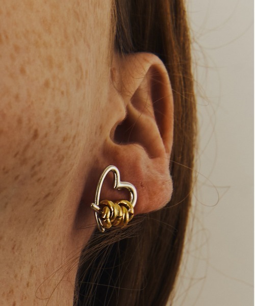 ネックレス LAPUIS(ラピュイ)Line coil heart set レディース