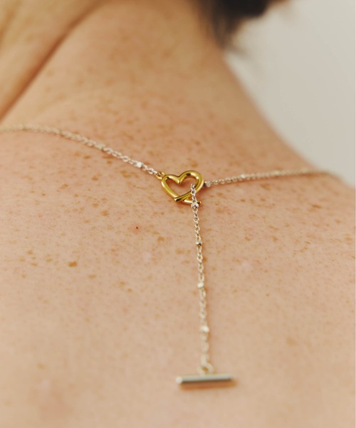 ネックレス LAPUIS(ラピュイ)Line coil heart set レディース