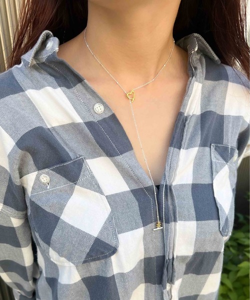 ネックレス LAPUIS(ラピュイ)Line coil heart set レディース