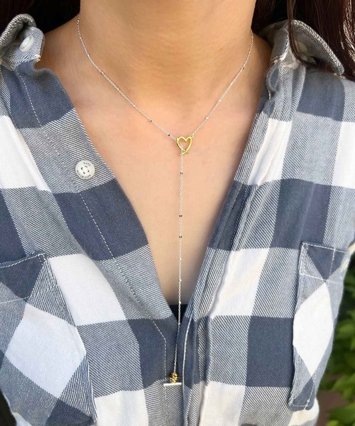 ネックレス LAPUIS(ラピュイ)Line coil heart set レディース
