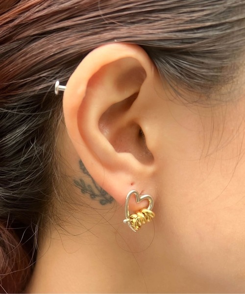 ネックレス LAPUIS(ラピュイ)Line coil heart set レディース