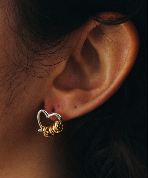 ネックレス LAPUIS(ラピュイ)Line coil heart set レディース