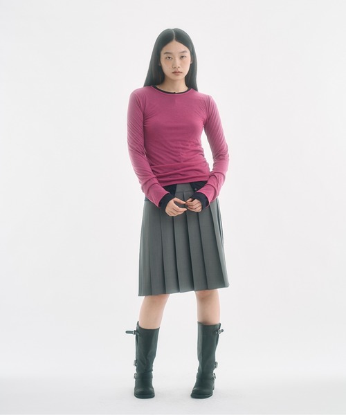 FEKETE（フェケテ） スカート low waist midi pleats skirt / ロー