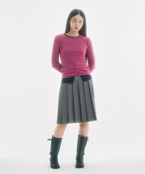 FEKETE（フェケテ） スカート low waist midi pleats skirt / ロー