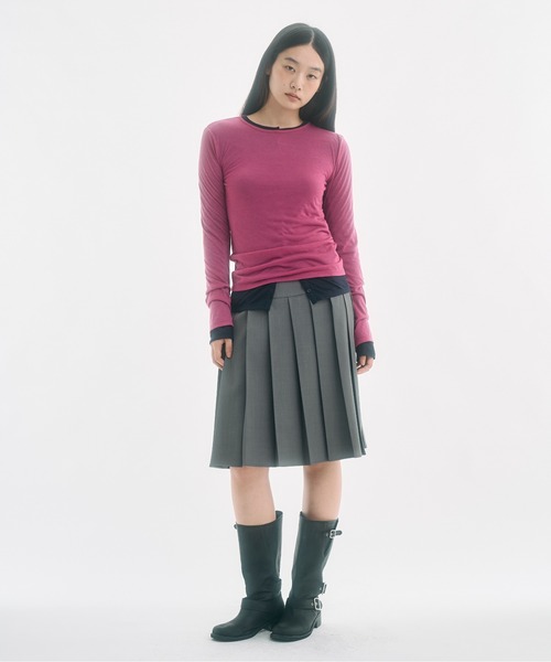 FEKETE（フェケテ） スカート low waist midi pleats skirt / ロー