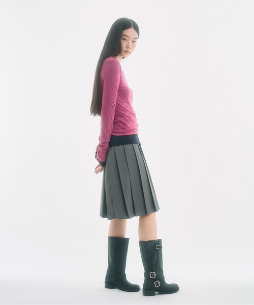 FEKETE（フェケテ） スカート low waist midi pleats skirt / ロー