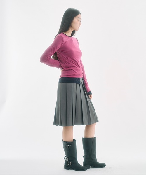 FEKETE レースミディプリーツスカート FEKETE（フェケテ） スカート low waist midi pleats skirt / ロー