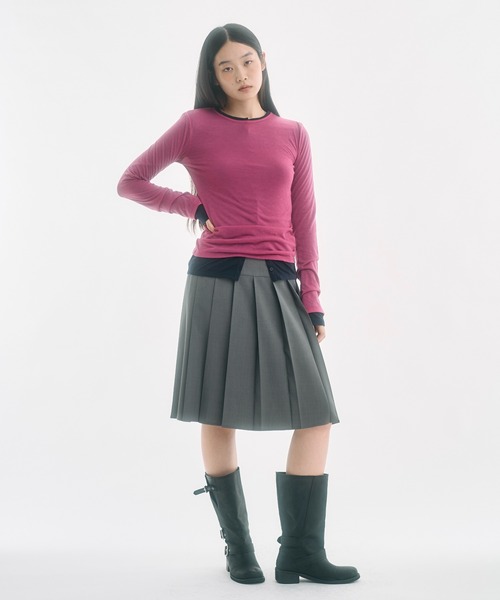 FEKETE（フェケテ） スカート low waist midi pleats skirt / ロー