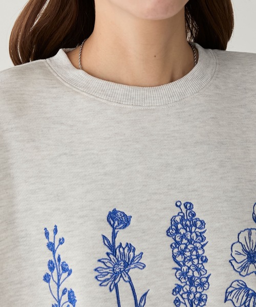 BONLECILL（ボンルシール） トレーナー スウェット フラワー刺繍裏起毛