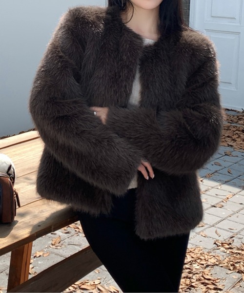 ラスト2】Lumier リュミエ 新品 バック付きエコファーコート