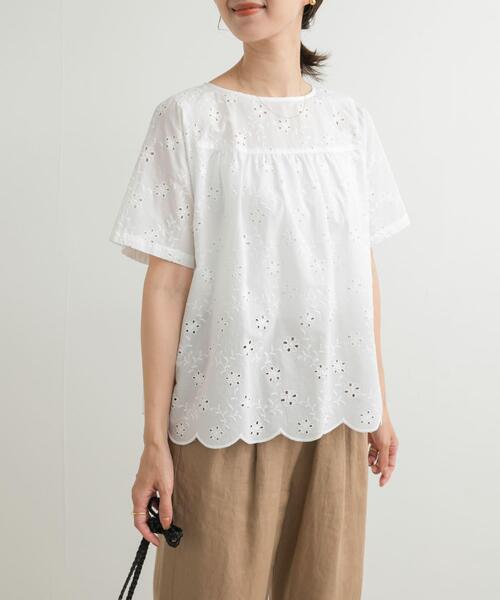 「URBAN RESEARCH DOORS」 半袖ブラウス MEDIUM ブラック レディース_画像3